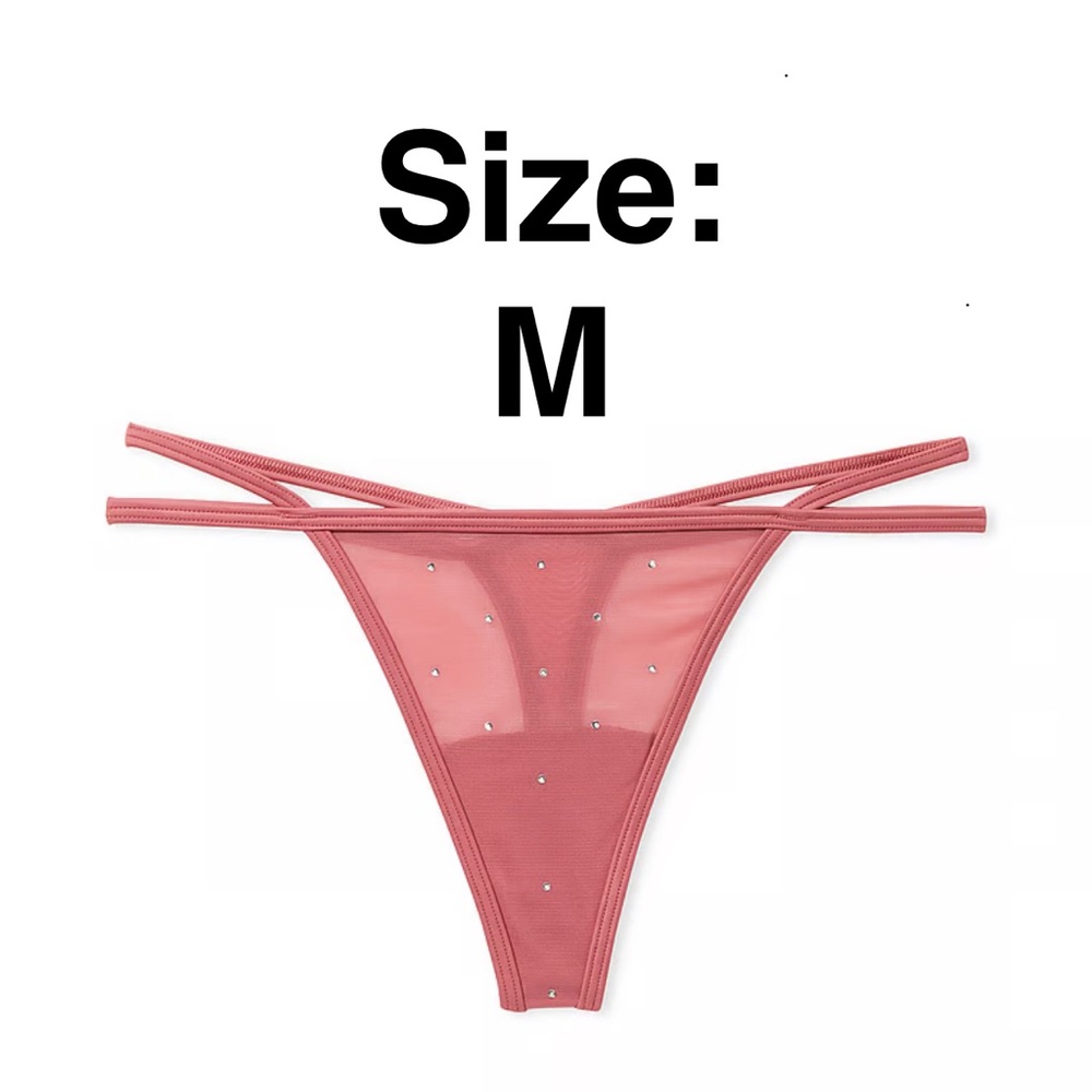 Victoria’s Secret PINK
FLOCKED MESH THONG PANTY-NEW